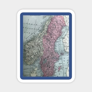 Norway and Sweden, vintage map Magnet