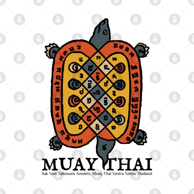 Vintage Tattoo Sak Yant Muay Thai Turtle by KewaleeTee