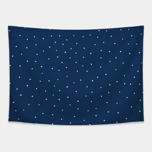 White Dots on Blue Tapestry