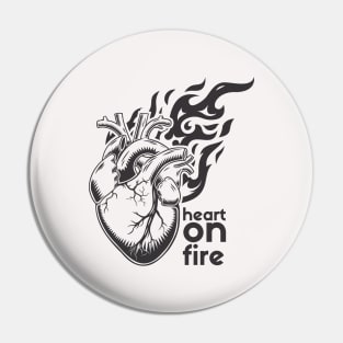 heart on fire Pin