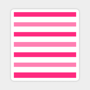 Dark light pink white stripes lines pattern Magnet