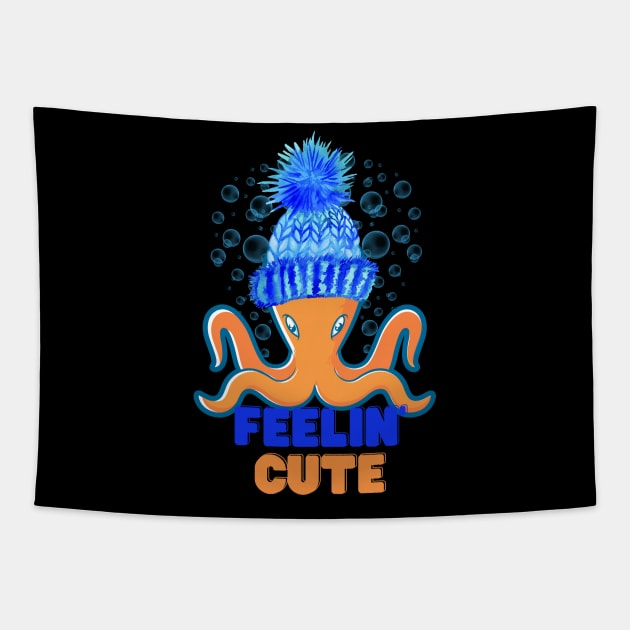 Feelin' Cute Baby Octopus! Tapestry by SocietyTwentyThree