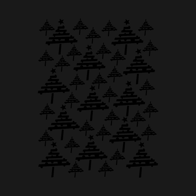 Black and White Christmas Tree Pattern by OneLook