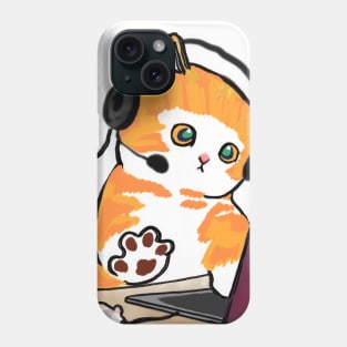 Work from home cat Phone Case