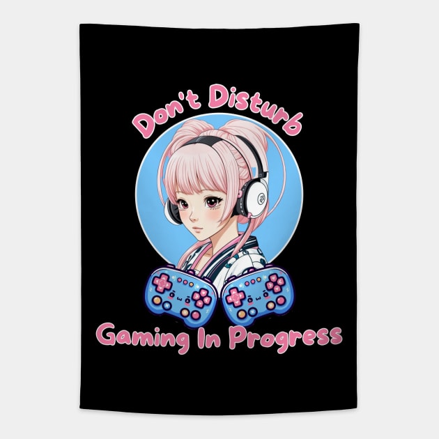 Gaming Girl Gamer Streamer Tapestry by Japanese Fever