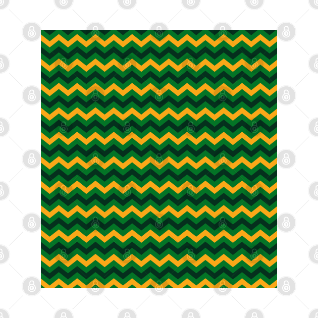 Yellow Black and Green Chevron Zigzag Pattern by squeakyricardo