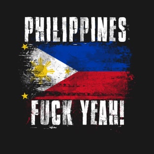 Philippines Fuck Yeah! Wartorn Distressed Flag T-Shirt