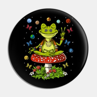 Mushroom Frog Meditation Pin