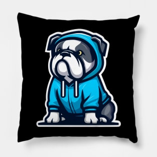 Sitting Bullies Sky Blue Pillow