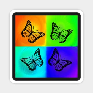 Pop Art Butterfly Inspiration, Colorful Happy Inspirational Design Home Decor, Apparel & Gifts Magnet