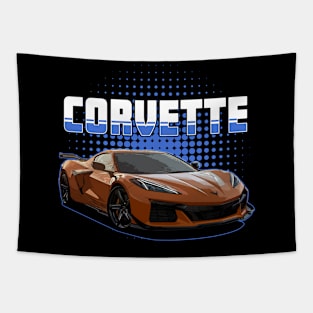 Chevrolet Corvette Sport car blue Tapestry