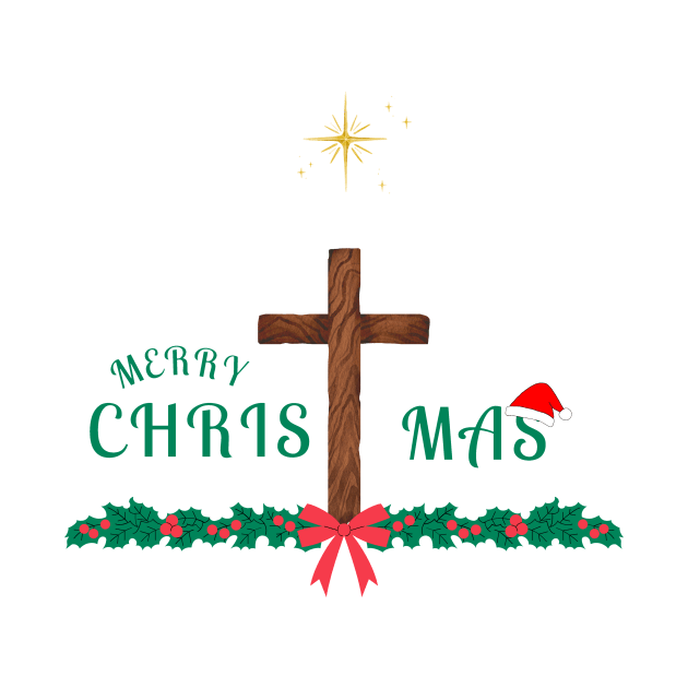 Merry Christmas with Cross by Mr.Dom store