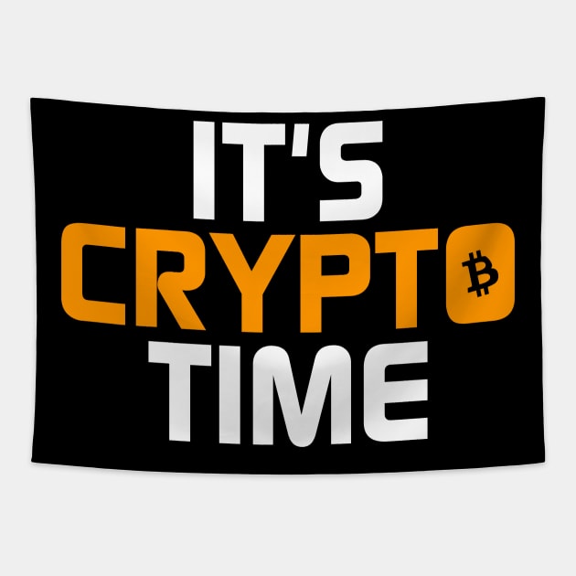 It's Crypto Time Cryptocurrency Obsessed BTC Tapestry by theperfectpresents