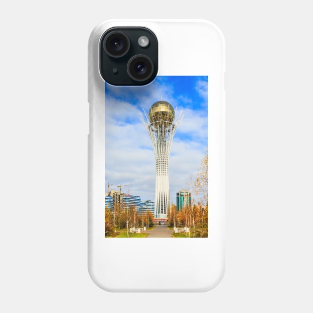 Nur Sultan Bayterek Tower Phone Case by GrahamPrentice