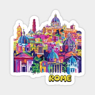 Rome Italy City Pop Art Wanderlust Travel Cityscape Magnet