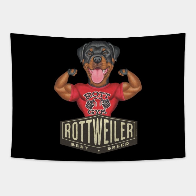 Rottweiler Best Breed Hexagon Tapestry by Danny Gordon Art