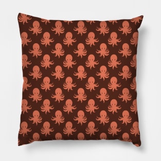 Orange Octopus Pattern Pillow