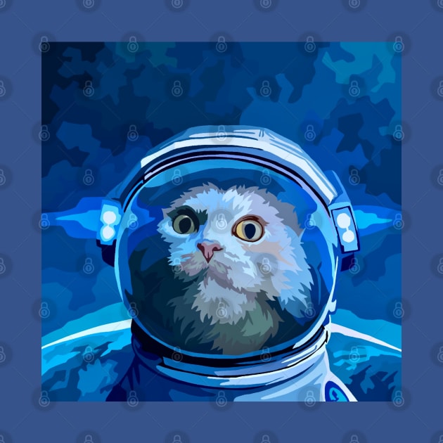 Astronaut Cat in Space by Glenn Landas Digital Art