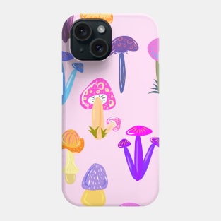 Beautiful Colored Mushrooms Kids Background Phone Case