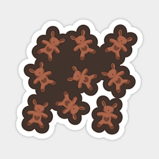 Brown rabbits pattern Magnet