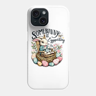 Somebunny Is Eggspecting Cute Pregnancy Reveal Design Phone Case