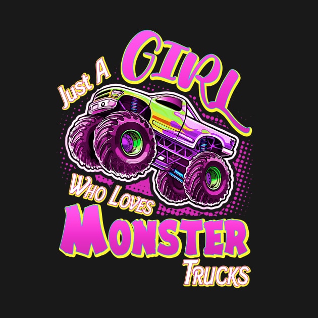 Just A Girl Who Loves Monster Trucks by Nifty T Shirts