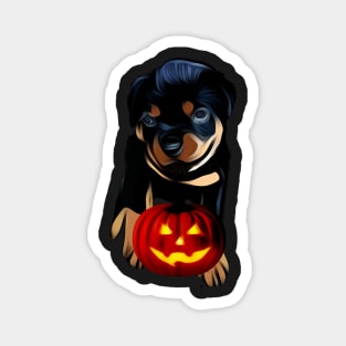 Happy Rottweiler Halloween Magnet