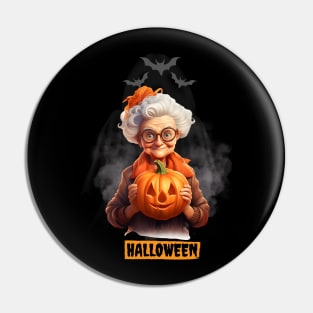 Halloween Grandma Pin