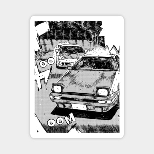 JDM Japanese Drift Racer Drifting Car Anime Manga Eurobeat Intensifies Aesthetic #12 Magnet