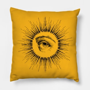 japanese style blackworkers sun eyes Pillow