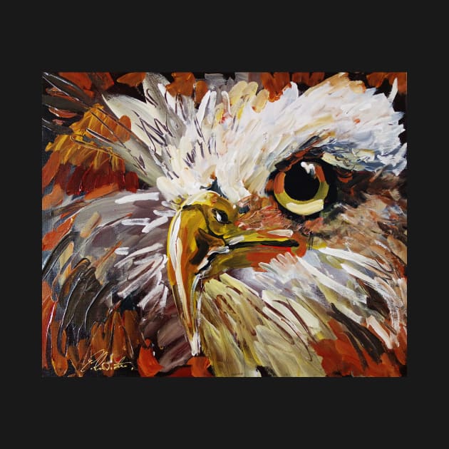 Ozzie Famous Bald Eagle Textured Painting by artsale