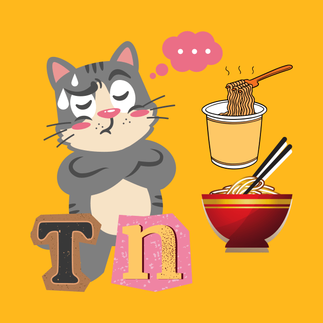 I Think Noodles Cute Cat by ahlama87