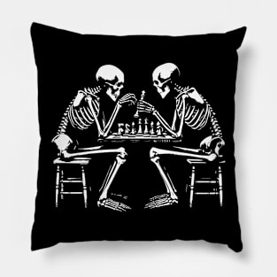 skeleton chess players Pillow