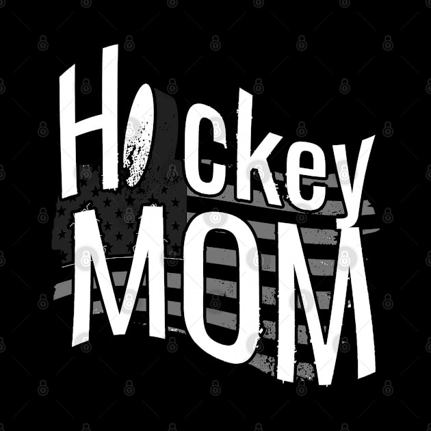 American Hockey Mom in White and Black by M Dee Signs