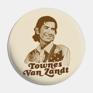 Townes Van Zandt - Live is to Fly Retro FanArt Pin