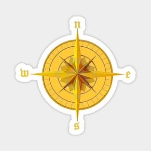 Gold Compass Rose Magnet