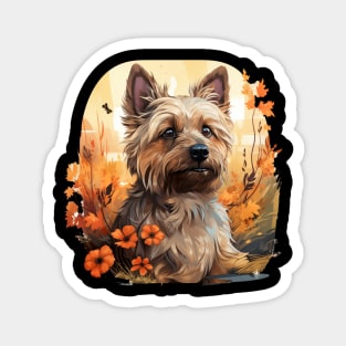 Floral Cairn Terrier Vintage Flower Dog Lover Magnet