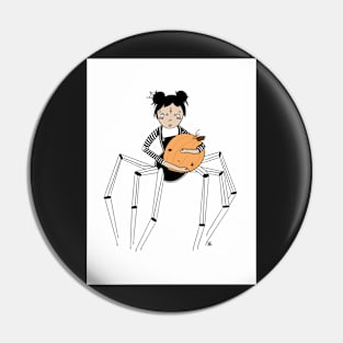 Spider Halloween Sad Kid Pin