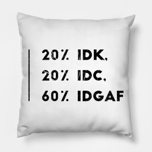 20% IDK, 20% IDC, 60% IDGAF Pillow