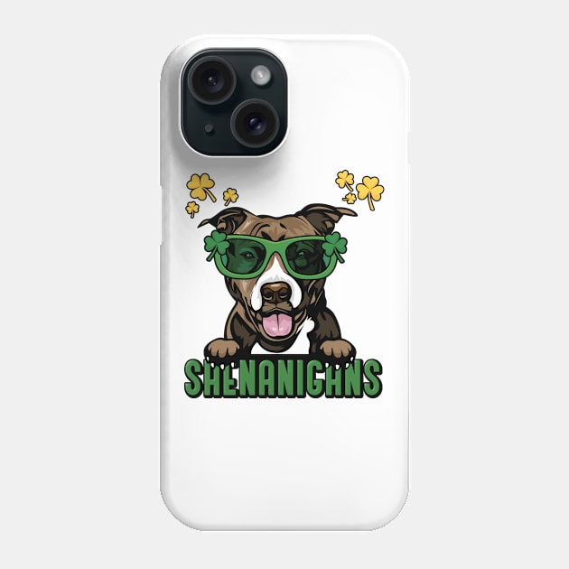 Shenanigans Cute Pitbull Dog Owner St Patricks Day Phone Case by Way Down South