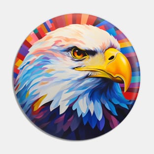 Eagle Animal Bird Portrait Colorful Painting Pin