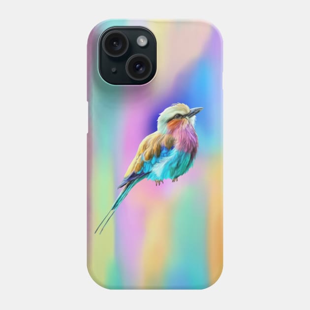 Lilac Breasted Roller Pastel Watercolor Phone Case by Art by Deborah Camp