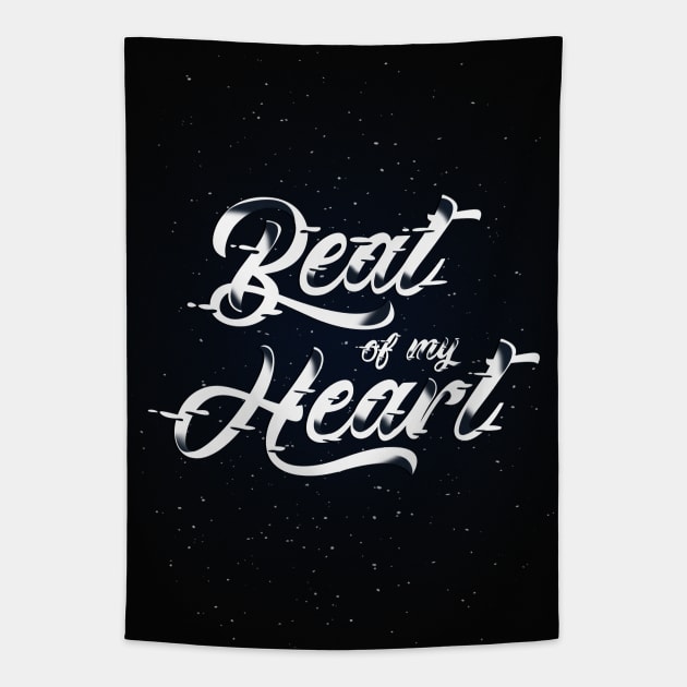 Beat Of My Heart | Typography & Lettering Tapestry by Lumos19Studio