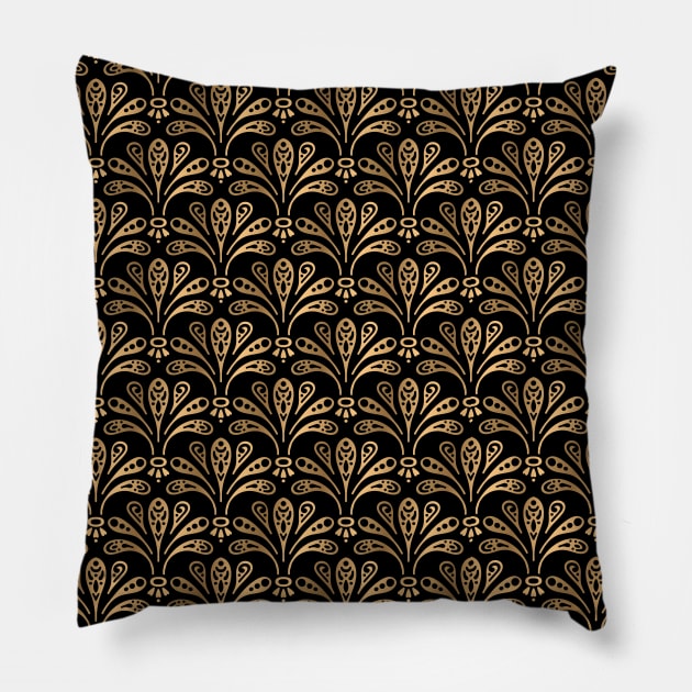 Beautiful Seamless Gold flower pattern Pillow by Eskitus Fashion