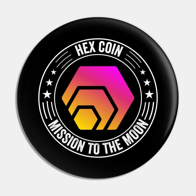 Vintage HEX Coin To The Moon Crypto Token Cryptocurrency Wallet Birthday Gift For Men Women Kids Pin by Thingking About