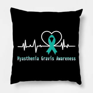 Myasthenia Gravis Awareness Heartbeat Support Pillow