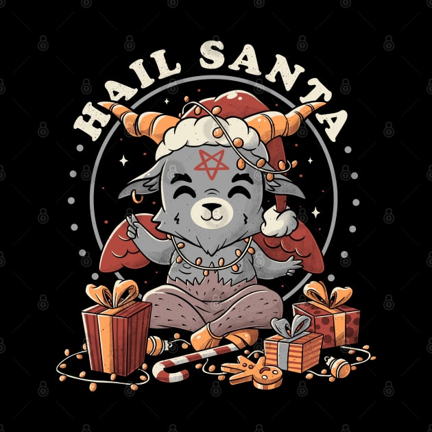 Hail Santa - Funny Cute Evil Christmas Baphomet by eduely