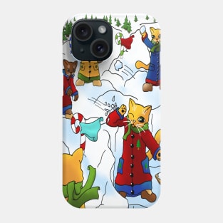 Cute Christmas Snowball Fight Cats Phone Case