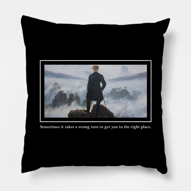 Wanderer above the sea of fog Pillow by Young at heart