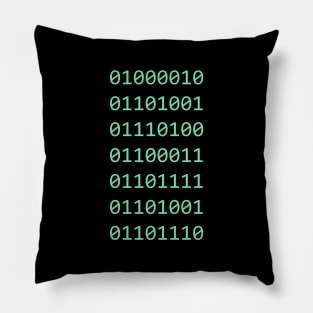 Bitcoin in binary code Pillow